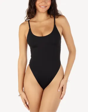 Solid Moderate One Piece Swimsuit