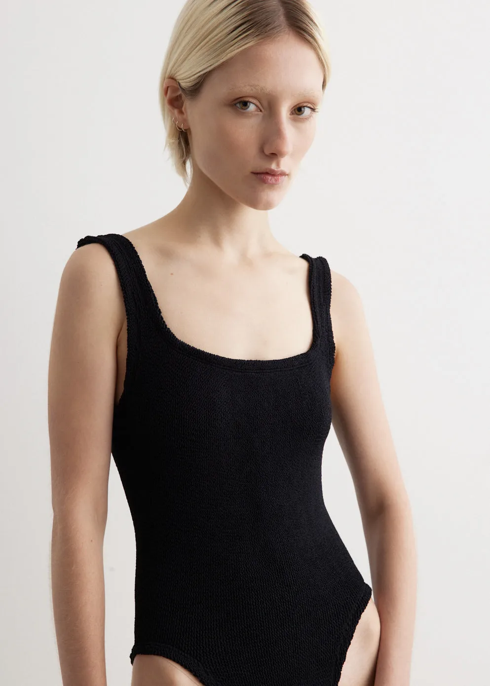 Square Neck Crinkle Swimsuit