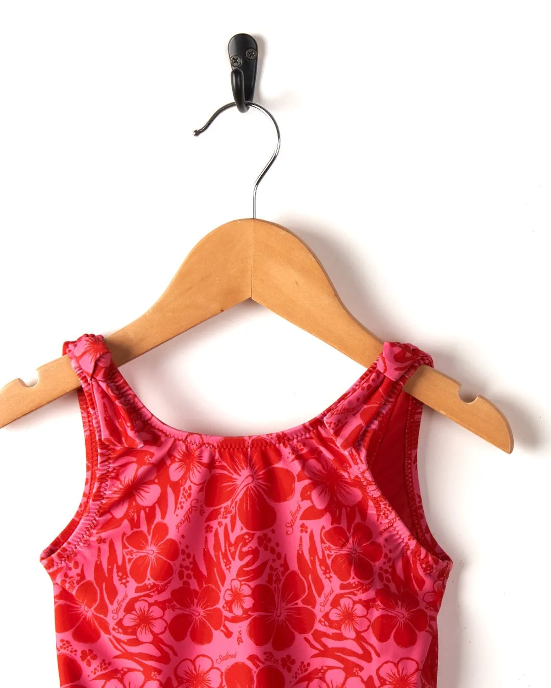 Sunny Hibiscus - Recycled Kids Swimsuit - Pink