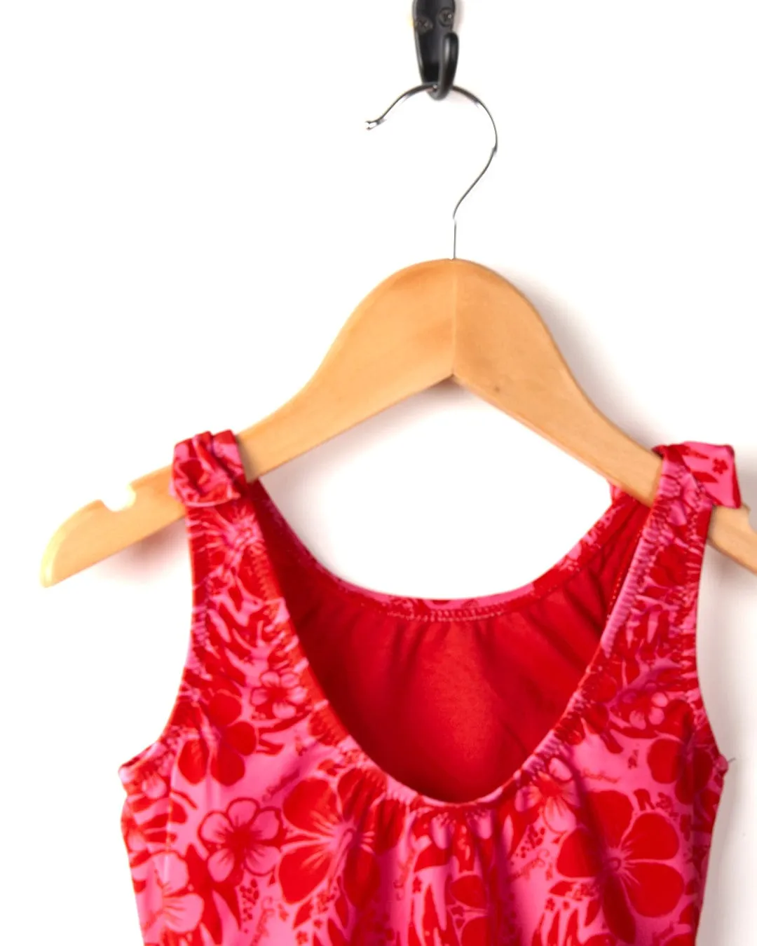 Sunny Hibiscus - Recycled Kids Swimsuit - Pink
