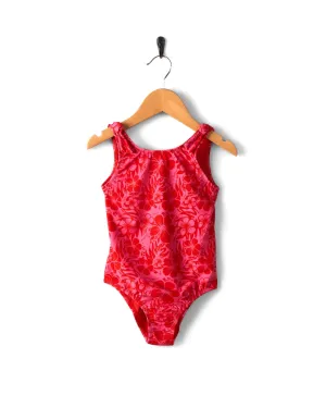Sunny Hibiscus - Recycled Kids Swimsuit - Pink