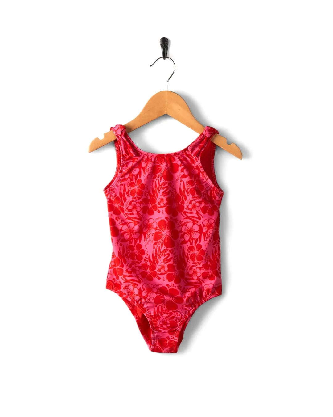 Sunny Hibiscus - Recycled Kids Swimsuit - Pink