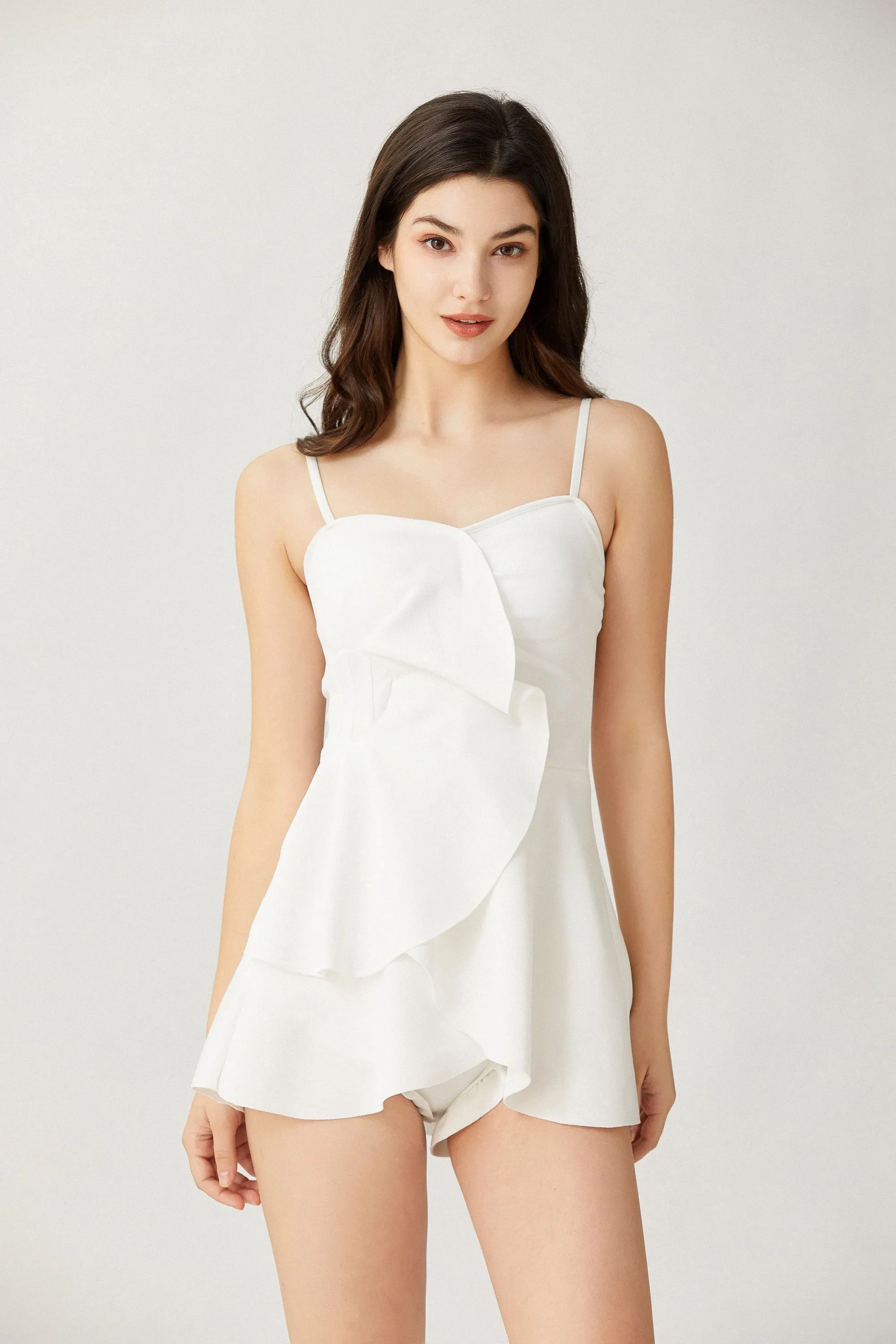 Sylphide | Palila White Ruffle One-Piece Swimsuit