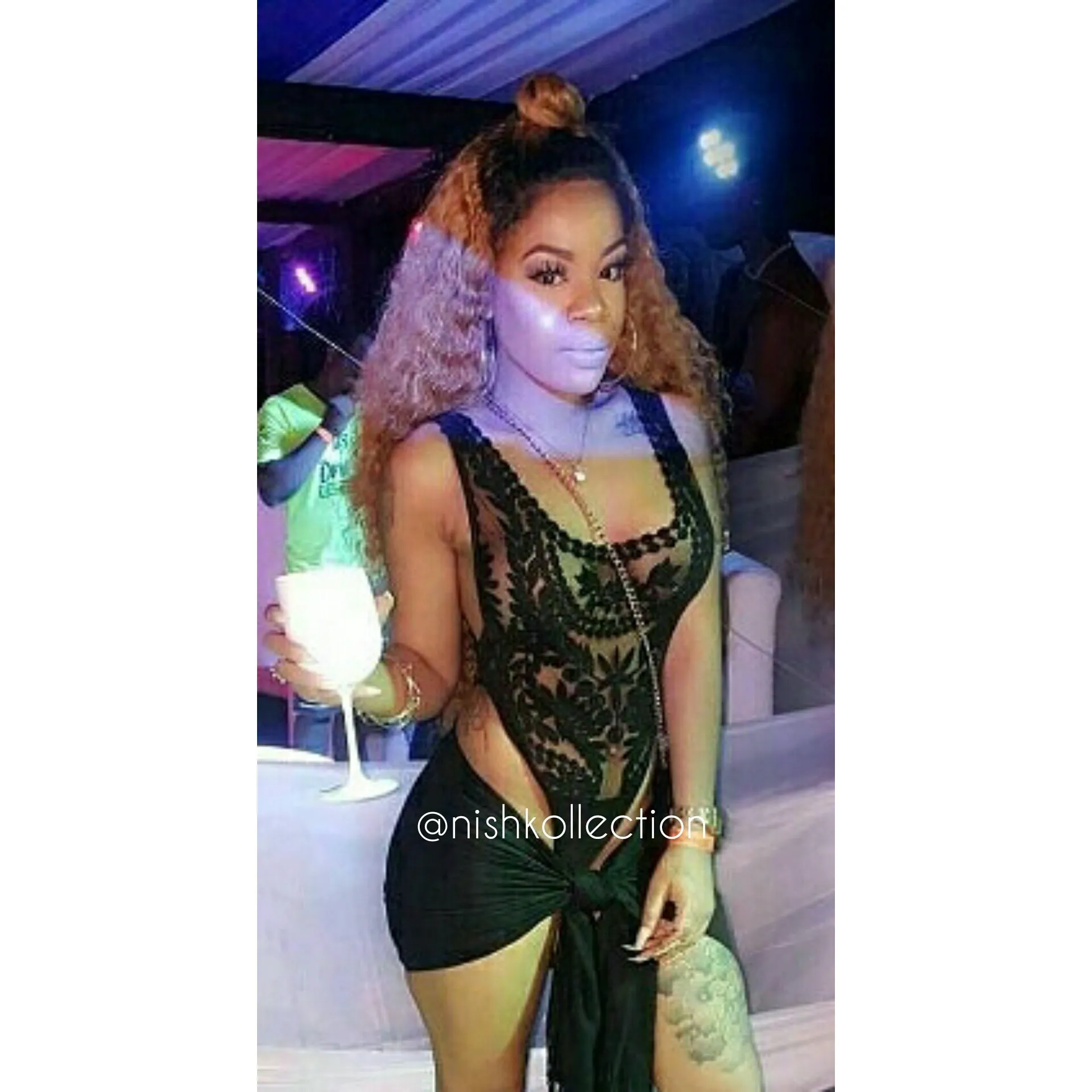 Taquin Embroidery swimsuit