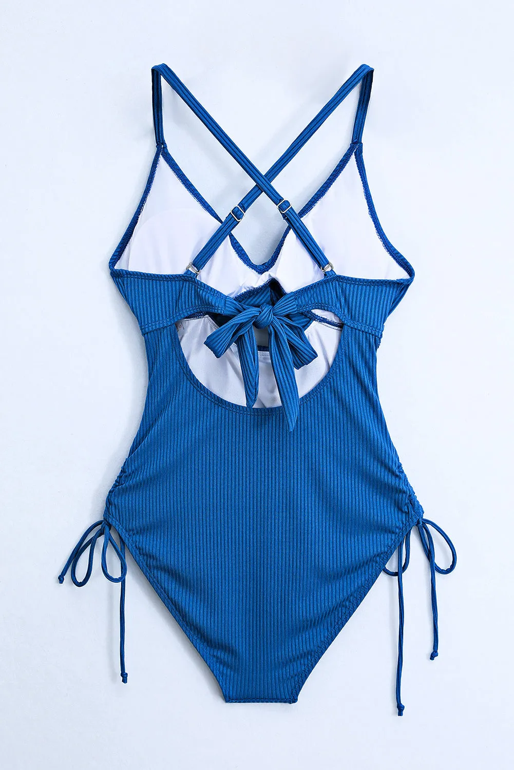 TEEK - Drawstring V-Neck Spaghetti Strap Swimsuit