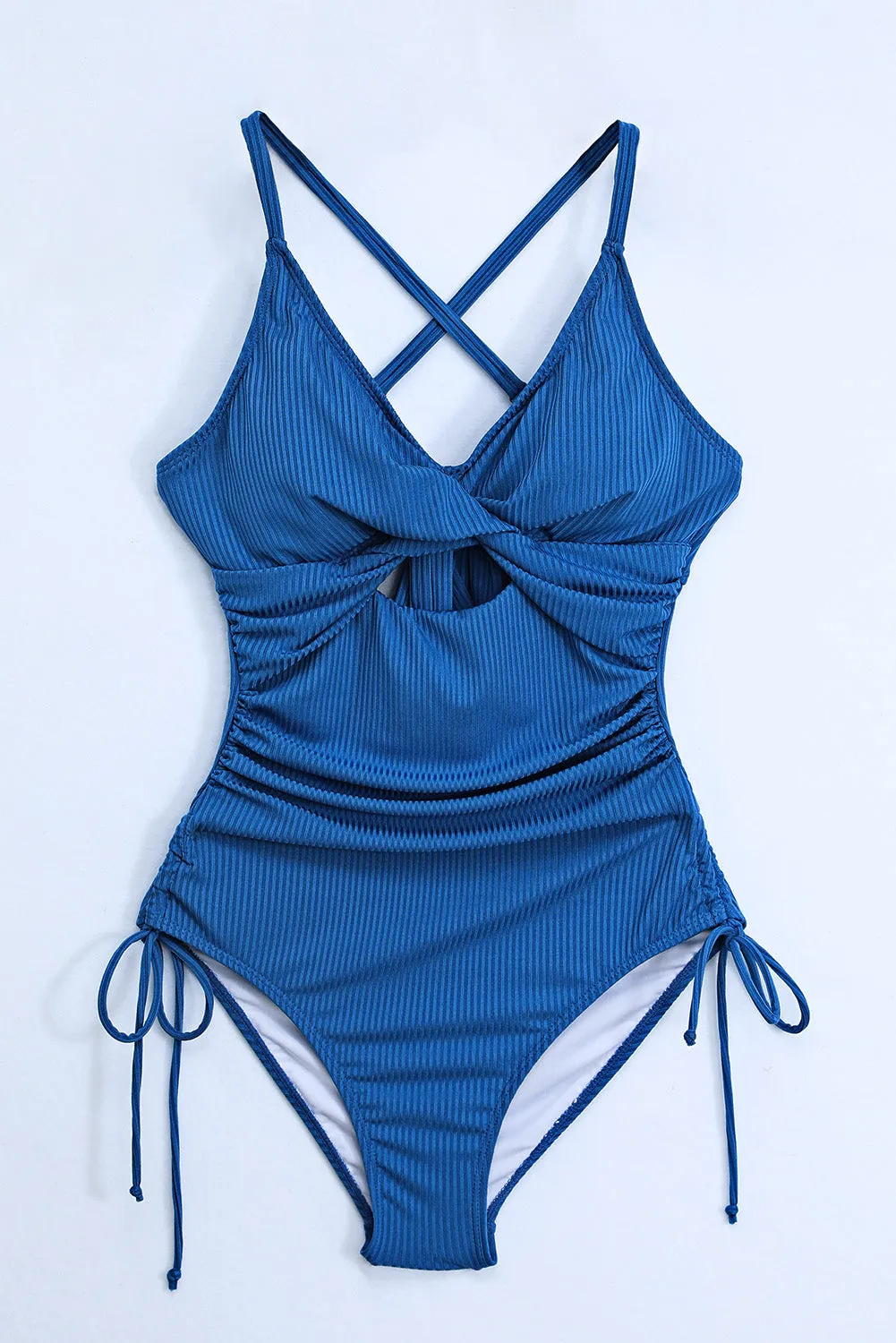 TEEK - Drawstring V-Neck Spaghetti Strap Swimsuit