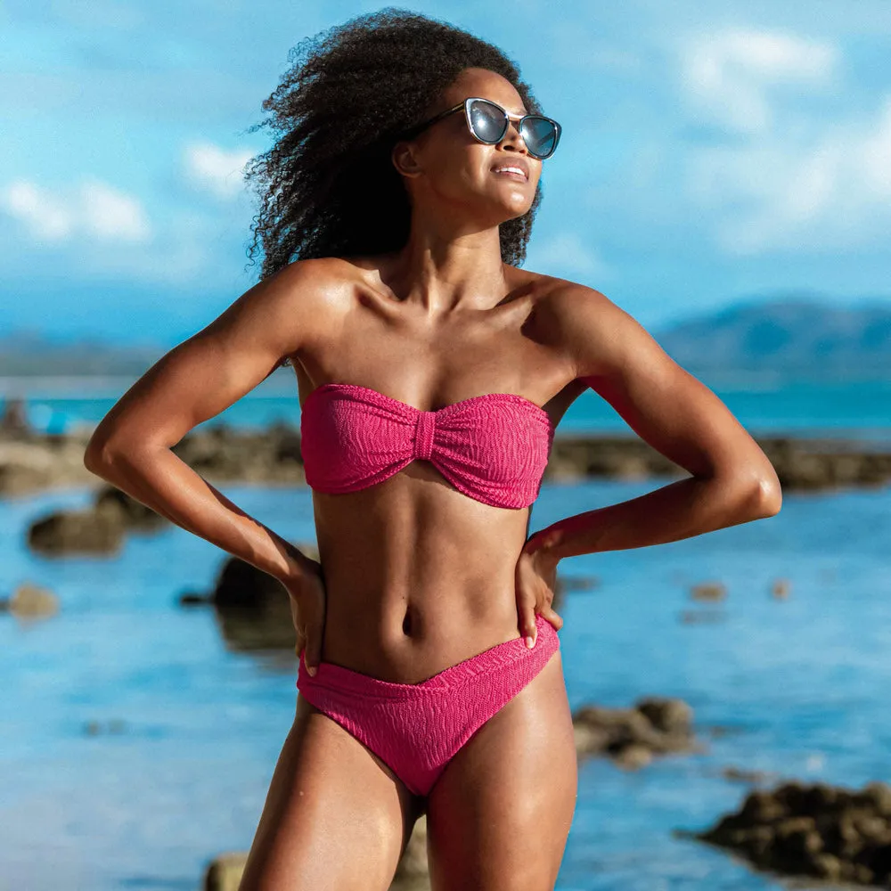 The Riviera Maya - Luxe Crinkle Stretch Knot Bandeau Top