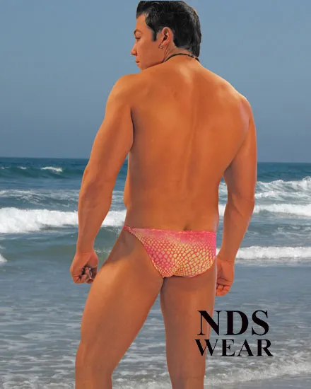 Trendy Serpent-inspired Men's Swimwear