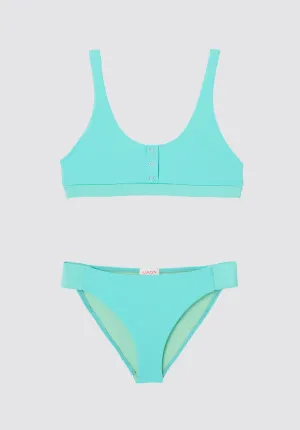 Two Piece Swimsuit for Girls UPF 50  | Aqua