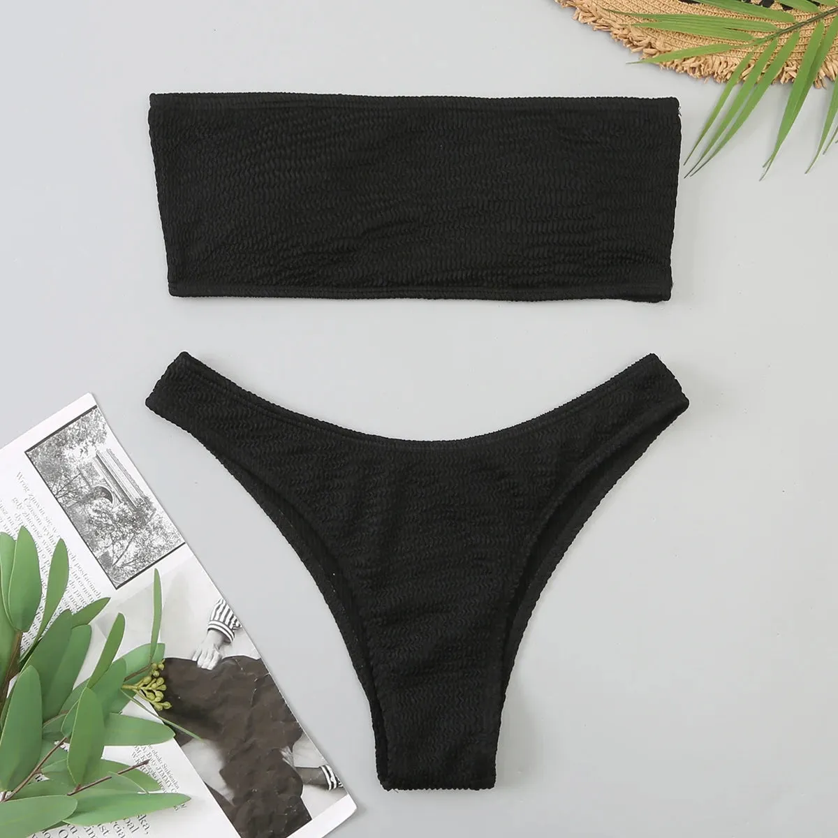 Women's Black Brazilian Bandeau Swimsuit
