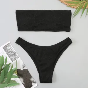 Women's Black Brazilian Bandeau Swimsuit