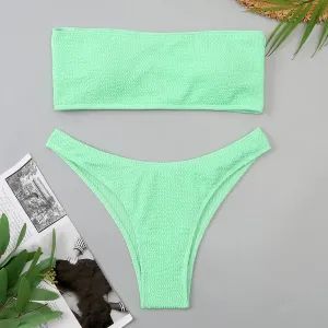 Women's Teal Brazilian Bandeau Swimsuit