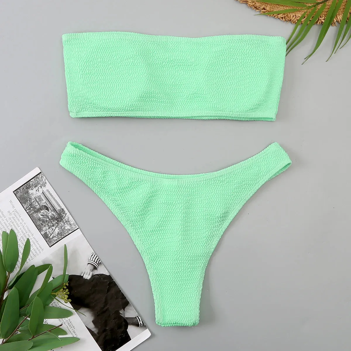 Women's Teal Brazilian Bandeau Swimsuit